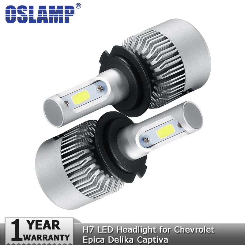 Oslamp H7 ближнего света H1 дальнего COB автомобильная светодиодная лампа для фары 72 Вт