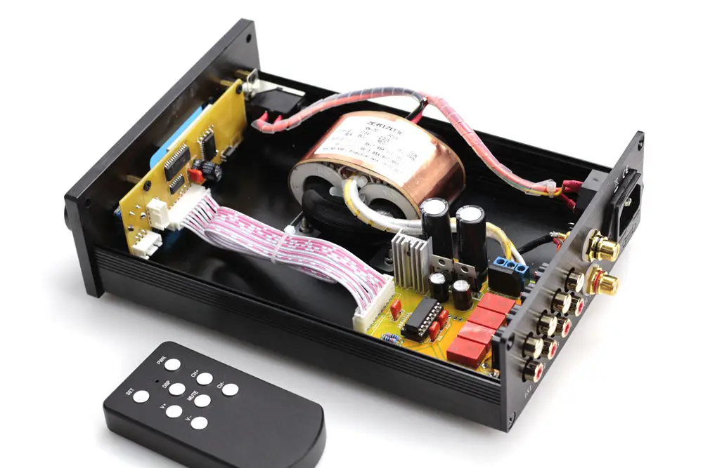 HIFI PGA2311 Remote Volume Control Preamplifier Stereo Preamp With 4 Way Inputs
