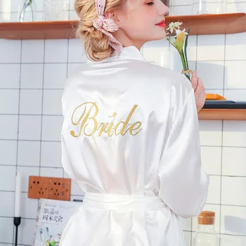 

Embroidery New Style Ladies' Sexy Rayon Short Robe Women Elegant Print Bride wedding pajama Bathrobe Nightdress Size M-XXL