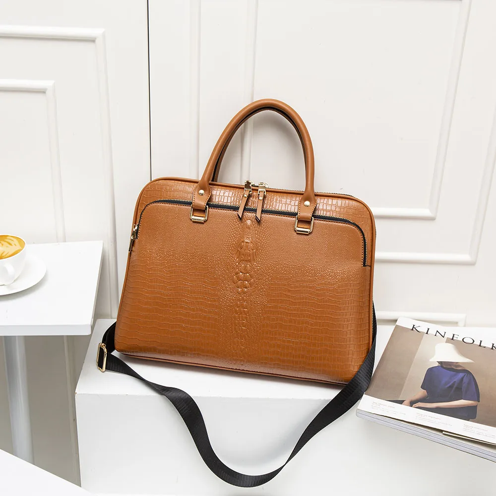 Женский портфель, сумка для ноутбука, сумка для работы, Офисная сумка, женские сумки через плечо, для женщин, s, деловые сумки для компьютера, 13, 14 дюймов - Цвет: caramel