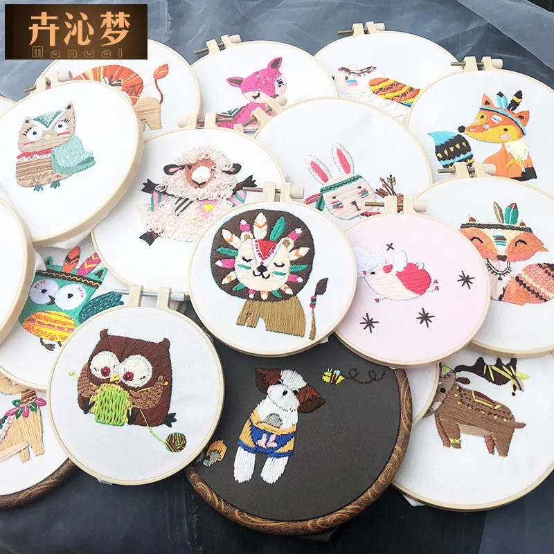 

Diy Animal Manual Make Bamboo Trampoline Cross Embroidery Pets Three-dimensional European Cross Stitch Bamboo Embroidery Kit