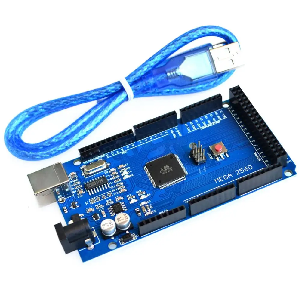 

10sets/lot Mega2560 REV3 ATmega2560-16AU Board + USB Cable compatible for arduino( Mega 2560 R3 )