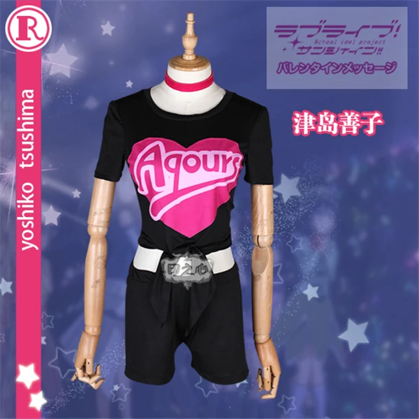 2019 аниме Love Live Sunshine Aqours чудо волнистое платье Ёсико Цусима Косплей Костюм Топы +