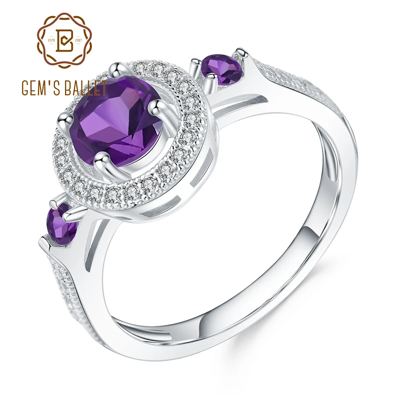 Natural Amethyst Gemstone Half Eternity Band Ring 925 Sterling Silver Jewel Engagement Ring gift for her
