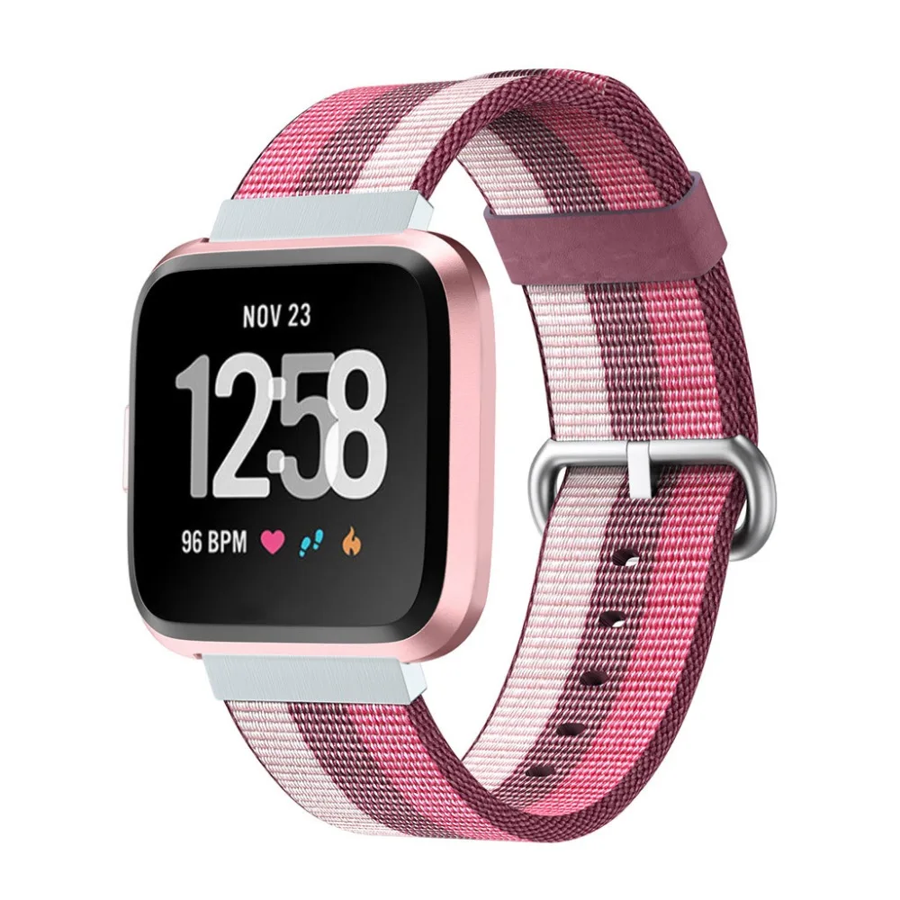 Ремешок нейлоновый для наручных часов Fitbit Versa Lite сменный Элегантный Модный