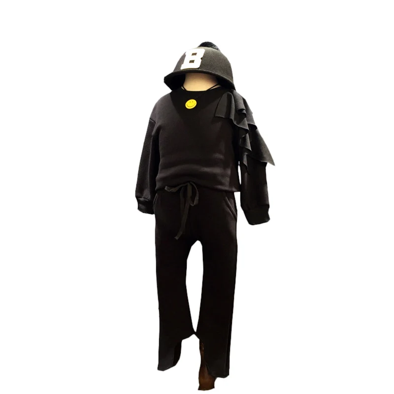 

Kids Clothes Children Sets Baby Girls Set Child Toddler Sweatshirt+Irregular Pant Drawstring Dance Suits Ruffle Shoulder Costume