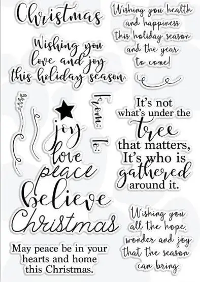 

Merry Christmas Transparent Clear Silicone Stamp Seal DIY Scrapbooking photo Album Decorative A0633