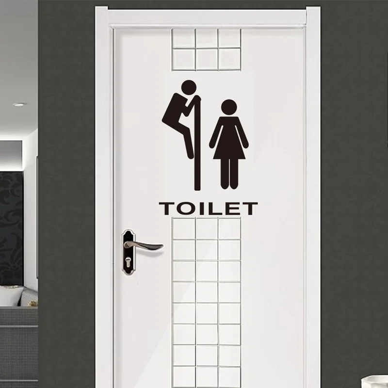 Hot New Arrival Mini Cartoon Cute Toilet Signal Sticker Bathroom Door ...