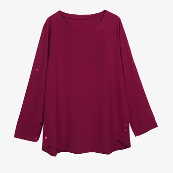 

PatPat Spring and Autumn Fashion Casual Solid Color Chiffon Pregnant Women Long Sleeve Shirt