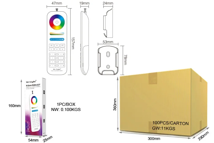 Miboxer 27 Вт RGB+ CCT PAR56 светодиодный светильник для бассейна AC12V/DC12-24V IP68 подводная лампа; FUT086 8-зона 433 МГц пульт дистанционного управления