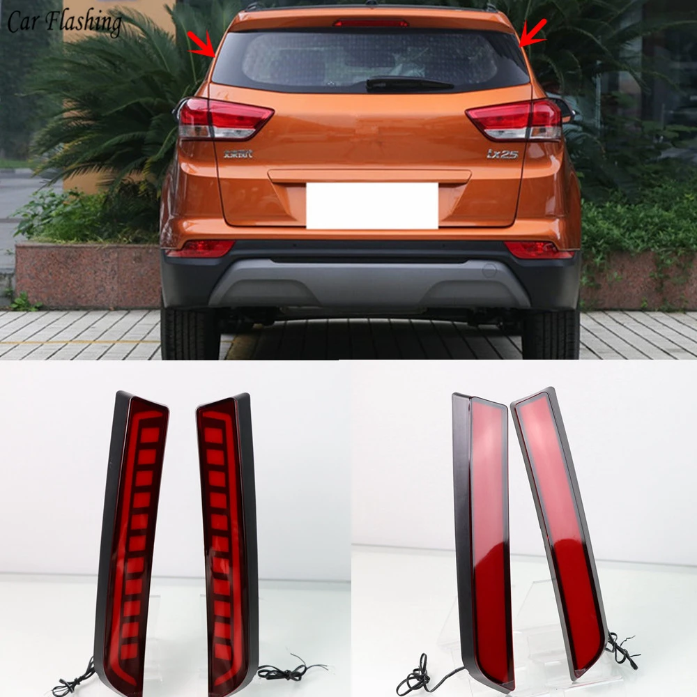 Автомобильные мигающие фары для Hyundai IX25 Creta 2014 2015 2016 2017 2018 2019 заднего багажника