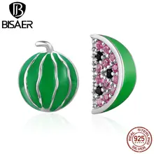 BISAER,, 925 пробы, серебро, любовь к арбузу, милые серьги с фруктами для женщин, украшения на свадьбу, годовщину ECE105