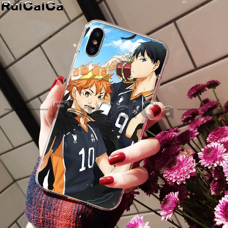 RuiCaiCa Haikyuu Хината атак аниме ТПУ Мягкий силиконовый чехол для телефона для iPhone X XS MAX 6 6S 7 7plus 8 8Plus 5 5S XR