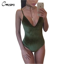 Fashion Velvet Winter Sexy Bodysuits Women Backless Solid Autumn bodycon Skinnly jumpsuit Strap bodysuits women romper