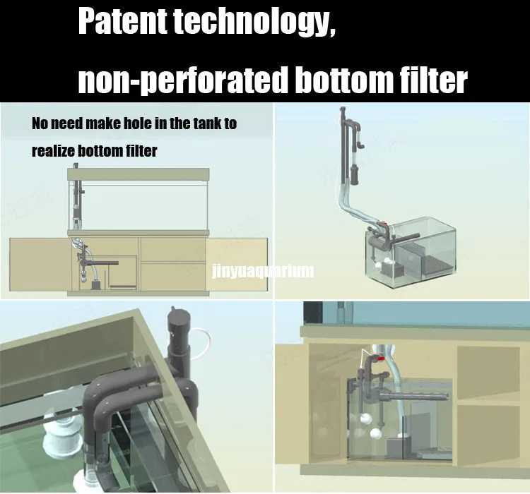 Запатентованная технология для аквариума неперфорированный нижний фильтр для отстойника нет необходимости переливать сифон для свежего морского тропического аквариума
