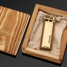 XGQ Honest NC010 латунный материал колеса кремневая винтажная бензиновая зажигалка с деревянной коробкой