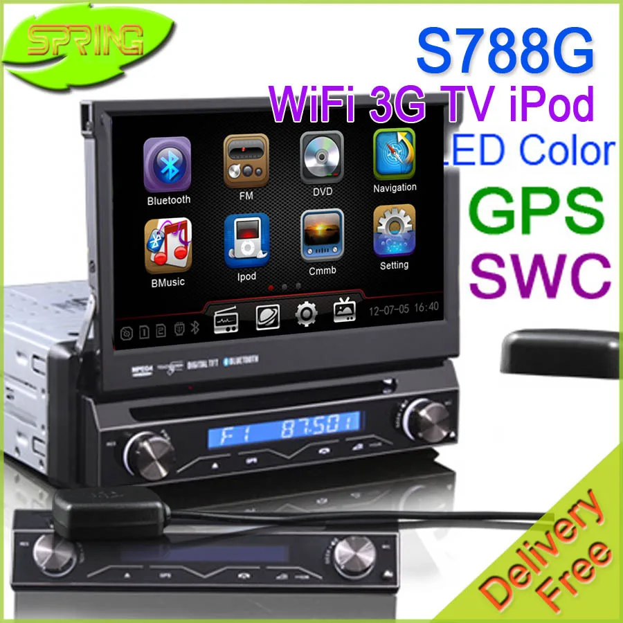 Wholesale Dash 1 Din Car radio Audio DVD GPS ES788G Stereo 7" DVD/CD