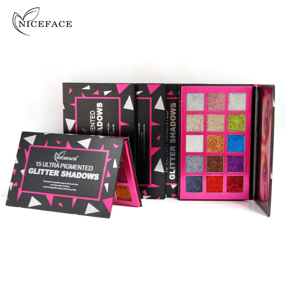

15 colors/set Glitter Eyeshadow Palette Metals Powder Waterproof Shimmer Eye Shadow Pigments Diamond Smudge-Proof Makeup
