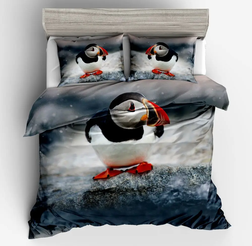 

Duvet Cover Snow Penguin simple wind 2/3pcs British Style Family student dormitory Quilt cover pillowcase