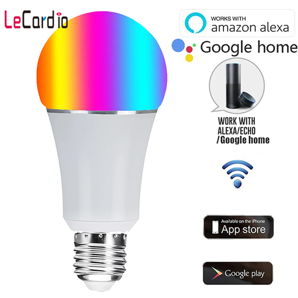 

7W Led Smart WiFi Magic Lamp Light Wifi Bulb Spotlight Bulb APP Remote Control Holiday Lighting 16 Million Multi Colors Dimmable