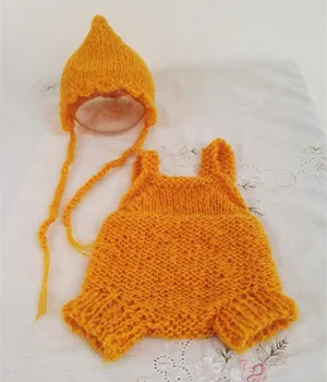 

Rompers & Bonnet Newborn knit mohair bonnet-newborn props-newborn soft mohair bonnet and rompers