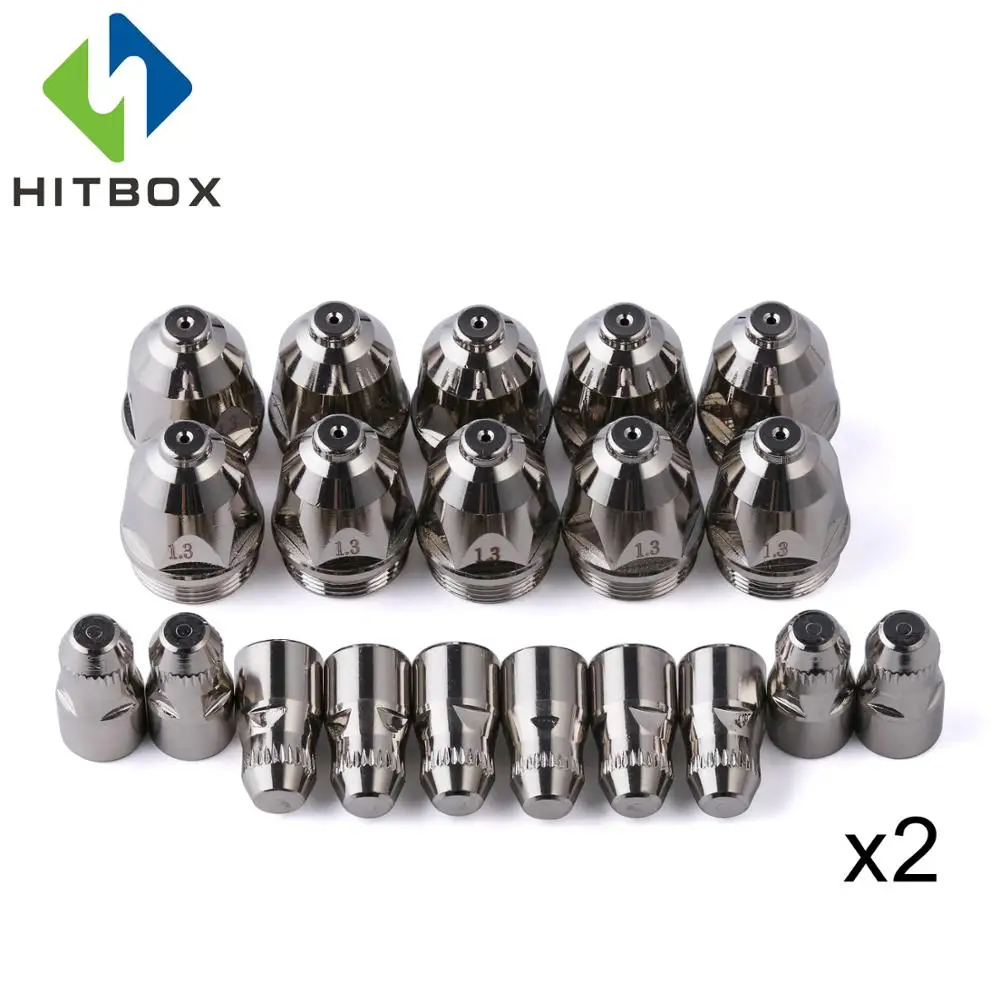 HITBOX Plasma Cutter Accessories Pack of 40pcs P80 Consumables Cutting Electrode/Tips Suitable for 80A Plasma Cutting Machine HITBOX Plasma Cutter Accessories Pack of 40pcs P80 Consumables Cutting Electrode/Tips Suitable for 80A Plasma Cutting Machine