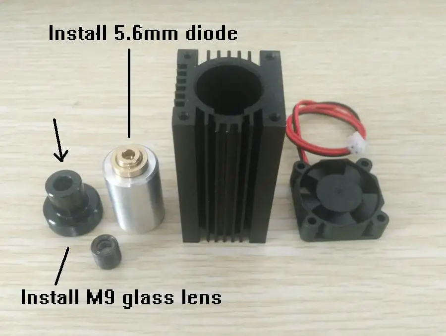 

Focusable laser module housing for 445nm 650nm 405nm 808nm 980nm 510nm with three-layer coated focusing glass lens