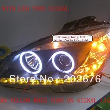 08-11 W204 C180 C200 C230 C260 C300 для BENZ светящиеся кольца V2, светодиодный дневной свет сигнал поворота и BI-XENON проектор