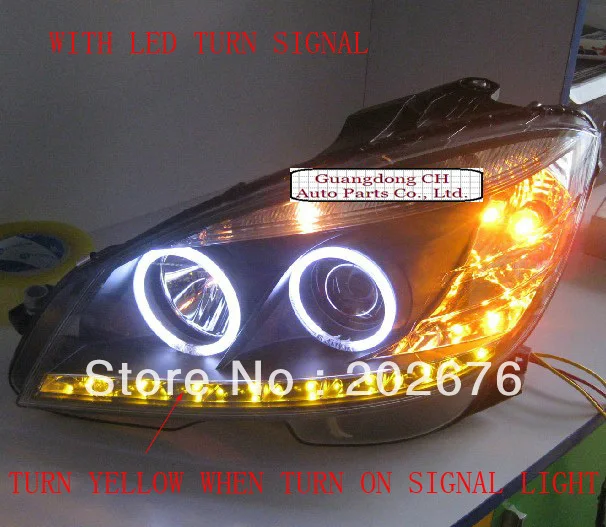 08 11 W204 C180 C200 C230 C260 C300 MERCEDES BENZ ANGEL EYE HEADLIGHT V2 WITH LED