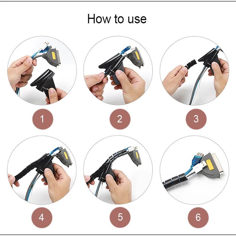 BUBM Гибкая спиральная трубка кабель провода обертывание управление протектор рукава шнур Органайзер системы для ТВ/компьютера/дома/офиса