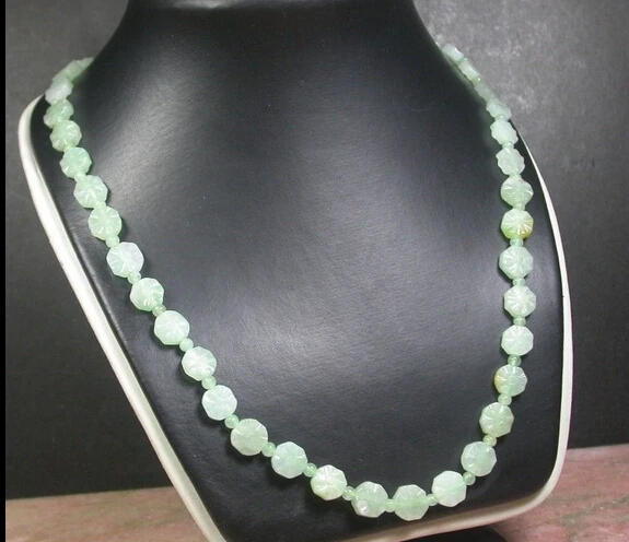 

bjc 0001392 Green 100% Natural A JADE JADEITE Bead 8 Eight Diagram Necklace