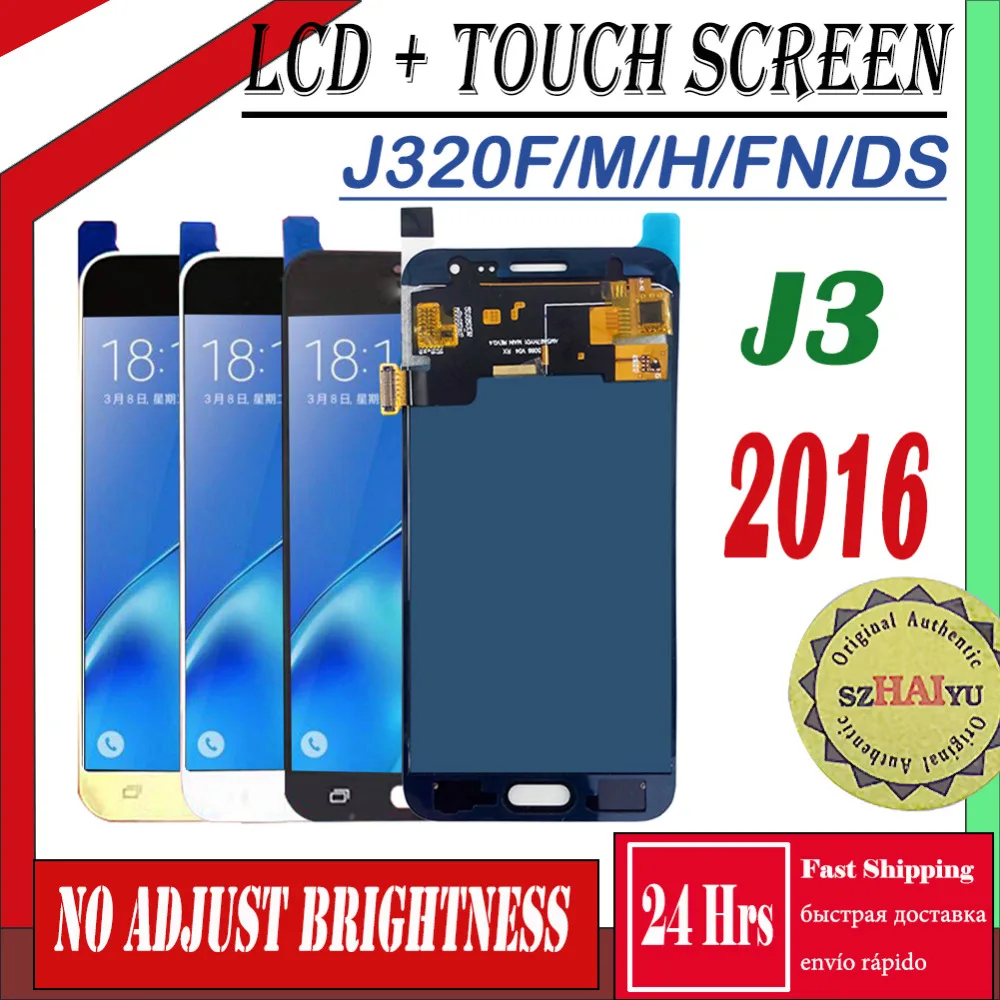 

SZHAIYU SM-J320FN/F/M/H/DS For Samsung Galaxy J3 2016 J320 Touch Sreen + LCD Display J320F J320FN J320H J320M Screen