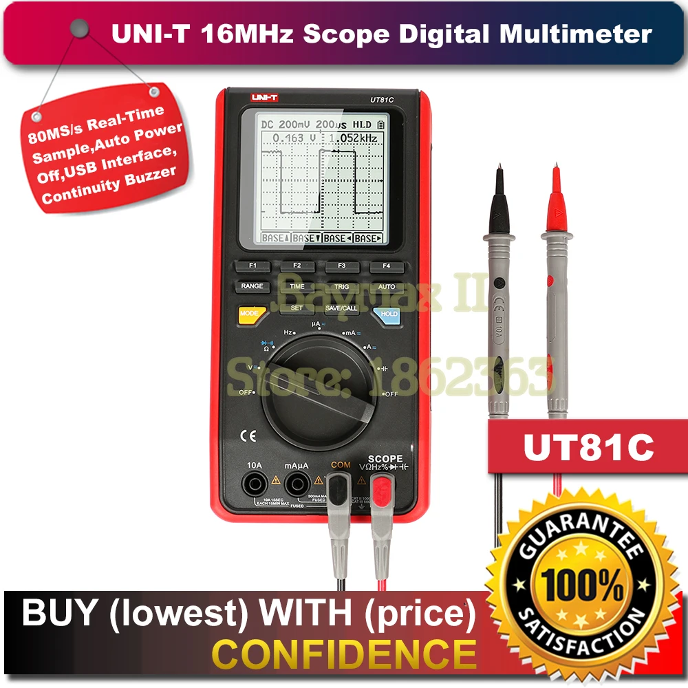 UNI T UT81C 16MHz 80MS/s Real Time Sample Rate Handheld Scopemeter