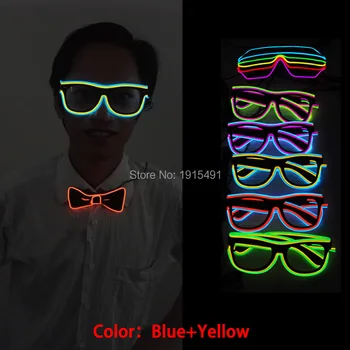 

Double-Linear Graduation Party Neon Led Bulb Christmas Sunglasses Light Up EL Wire Rope Twinkling Eyeglasses for Fashion TV Show