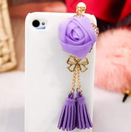 Min $10(can mix) Rose Flower Bowknot Tassel Smartphone Anti Dust Plug Cover For iPhone Samsung HTC 3.5mm | Мобильные телефоны и