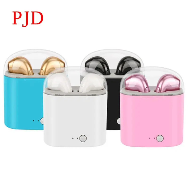 Kopen I7S TWS Bluetooth Oortelefoon Draadloze Mini In Ear Headsets Stereo Auricular Oordopjes met Opladen Box Mic voor iPhone 6 7 8 Xiaomi