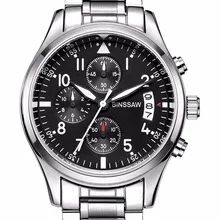 BINSSAW New luxury brand top watch luminous waterproof leather quartz men s military watches quartz-watch relogio masculino