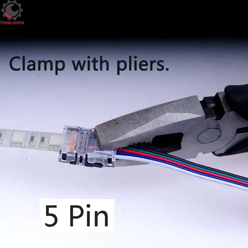 3 шт. 2pin 3pin 4pin 5pin Светодиодные ленты разъема 10 мм 12 мм IP65 для одного RGB/RGBW 3528 5050 Светодиодные ленты для проводного подключения