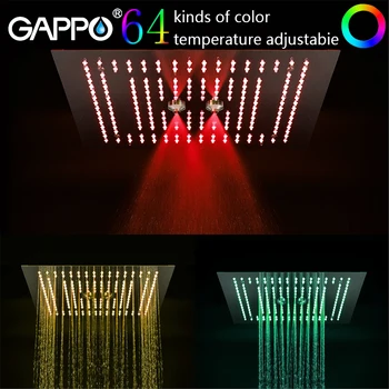 شراءرأس الدش GAPPO 400 مللي متر * 400 مللي متر تعمل بالطاقة المائية رأس الدش Led رأس دش الأمطار مجموعة الدش صنبور الحمام خلاط الدش
