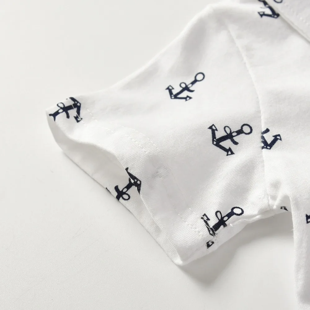 LCJMMO/Одежда для новорожденных мальчиков летние детские комплекты для мальчиков хлопковая рубашка с якорем и бантом+ штаны со звездами комплект детской одежды из 2 предметов
