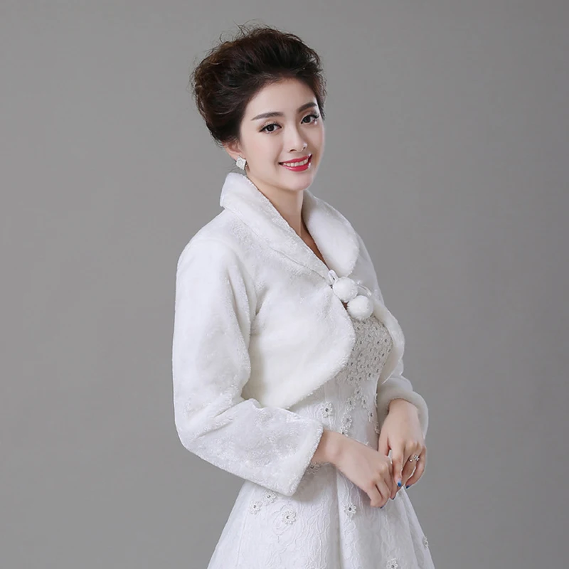 New Faux Fur Wedding Bridal Wrap Shawl Wedding Jackets Wrap Coat Bolero