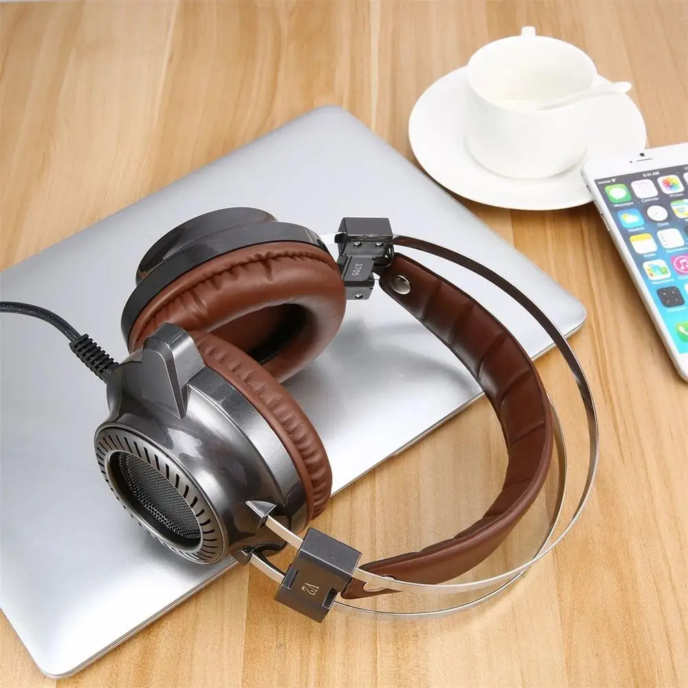 Fashion Keren Handset Retro Steampunk Headset Aviator Headset Steel Series Fidelity Speaker Stereo V2 Game PC Cahaya Handphones