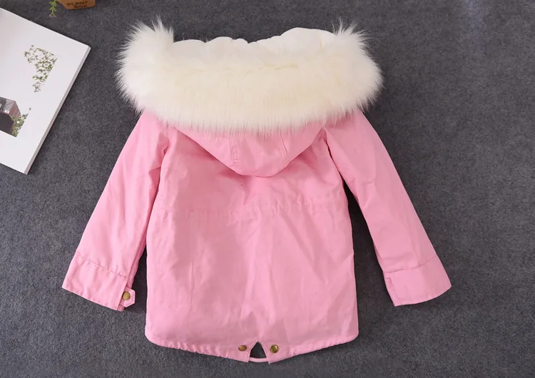 Новые брендовые зимние теплые куртки для мальчиков и девочек детская одежда на весну и осень плотная куртка с капюшоном Детская верхняя одежда с натуральным мехом