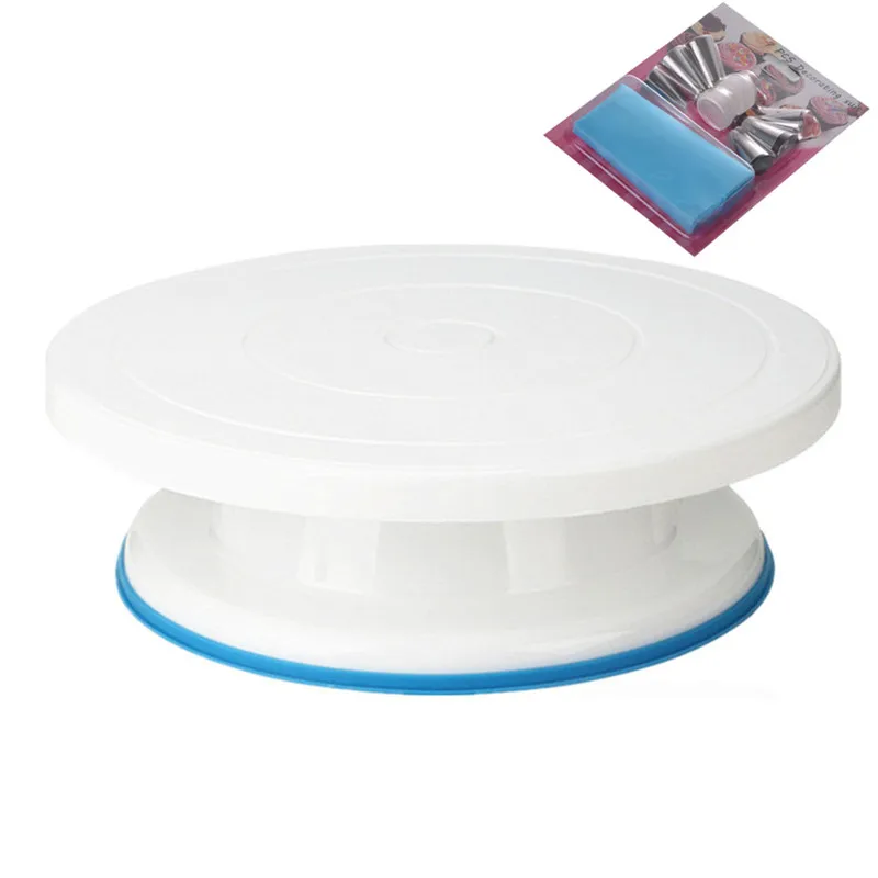 

10 inch High quality Cake Stand Craft Turntable Platform Cupcake Swivel Plate Revolving Cake Baking Decorating Tools