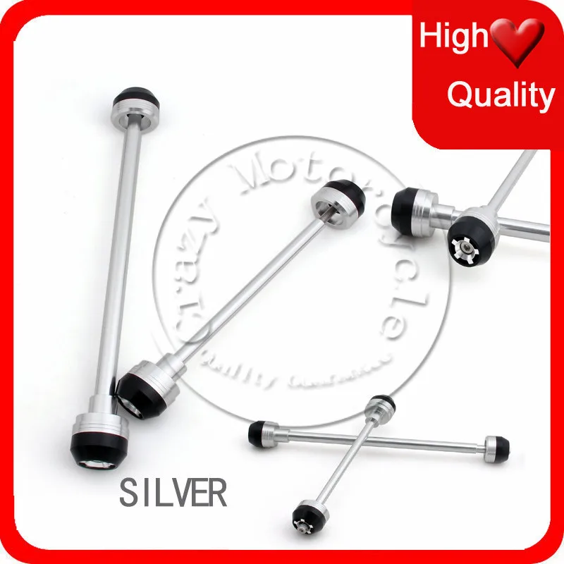 

Fit For Suzuki GSXR 1000 GSXR1000 2005-2006 Front Rear Axle Fork Crash Sliders Cap Silver Motorcycle Falling Protection