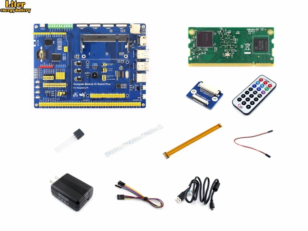 Raspberry Pi Compute Module 3 Development Kit тип A с компьютерным модулем 3, DS18B20, адаптер питания, Pi нулевой кабель камеры