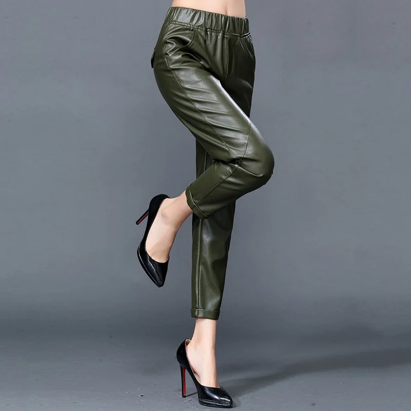 Осенне-зимние женские брюки от Harlan из натуральной кожи, женские ...