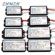 Chihui transformador eletrônico, 60w 80w 105w 120w 160w 180w 200w 250w ac220v para 12v para lâmpada de halogênio e lâmpada de cristal g4 contas de luz