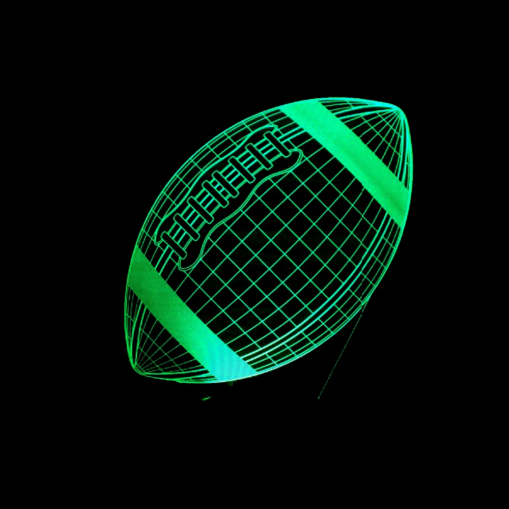 NEW Rugby Football Sporting 3D Lamp Multicolor LED Night Light Booter