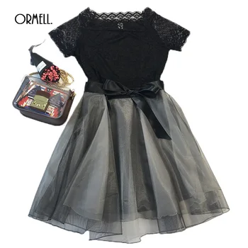 

ORMELL 2017 Women Elegant Lace Sexy Dress Summer Fashion Hight Waist Female Girls Evening Party Tulle Tutu Vintage Dresses